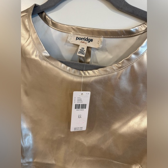 Porridge Collin Faux-Leather Short-Sleeve Top - Picture 3 of 7